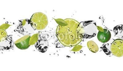 Ice fruit on white background