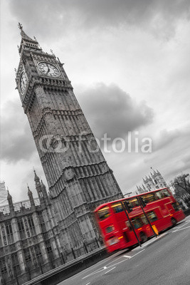 Big Ben e autobus a due piani, Londra