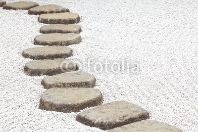 Zen stone path in a Japanese Garden