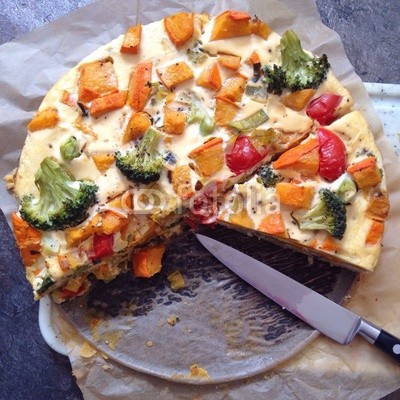 Quiche mit Gemüse und Kürbis