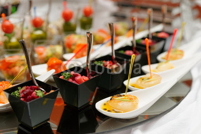 Various snacks on table