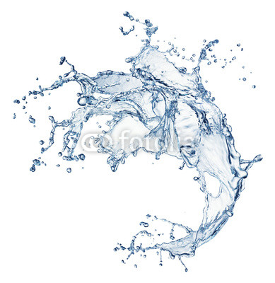 blue water splash isolated