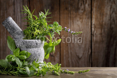 herbs in mortar