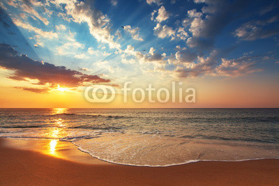 Beautiful cloudscape over the sea, subeam