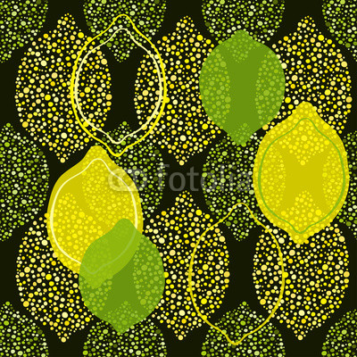 Seamless pattern with lemon and lime .