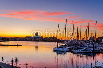 Sunset over a Harbour