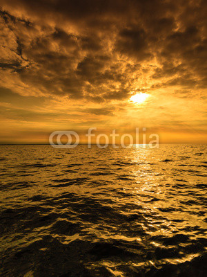 Beautiful seascape evening sea horizon and sky.