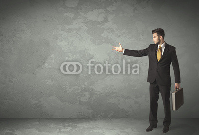 Business person throwing with empty copyspace