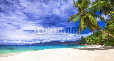 scenic panorama one of the beautiful beaches in Seychelles