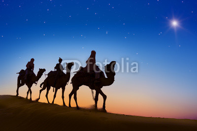 Three Wise Men Desert Dark Sky Concept