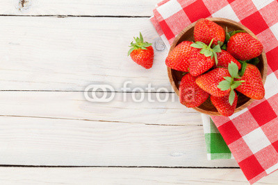 Fresh ripe strawberry in bowl