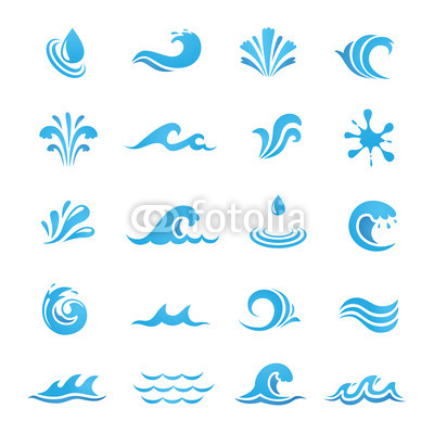 Water Design Elements. Can be used as icon, symbol and logo design.