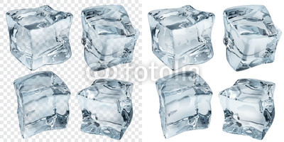 Light blue ice cubes. Transparency only in vector file