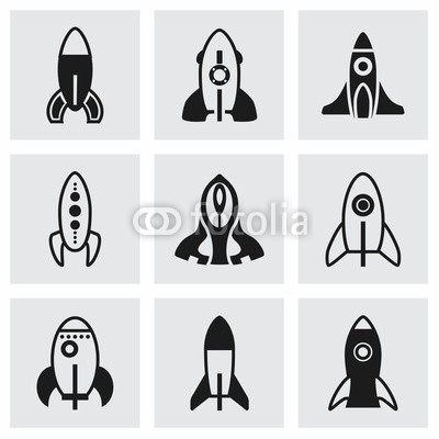 Vector Rocket icon set