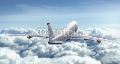 Aeroplano vola nuvole cielo 