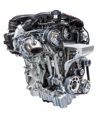 Car engine isolated on white