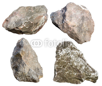 big granite rock stone isolated on white