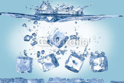 ice cubes in water