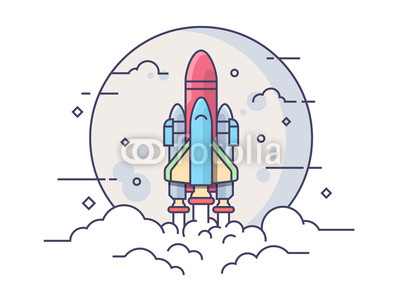 Startup space rocket