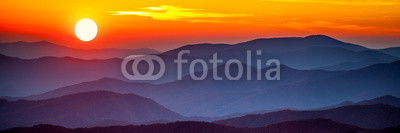 Smoky mountain sunset