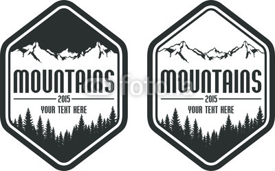 vector mountains emblems