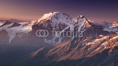 High mountain in morning time. Beautiful natural landscape.