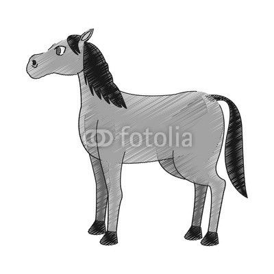 horse cartoon icon over white background. vector illustration