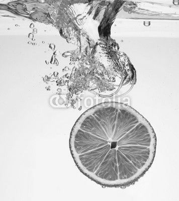 Lime dropped in a water