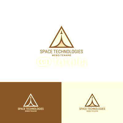Flying rocket. Logo design element (1)