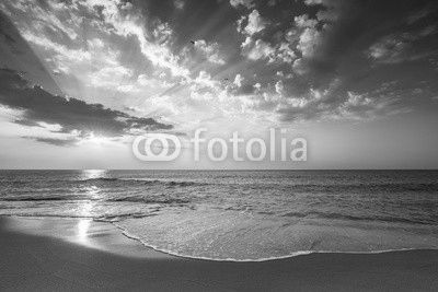 Beautiful cloudscape over the sea, subeam
