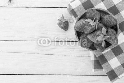 Fresh ripe strawberry in bowl