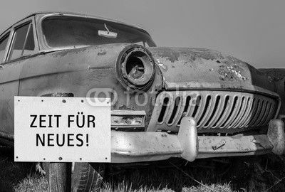 Oldtimer Zeit für Neues Schild