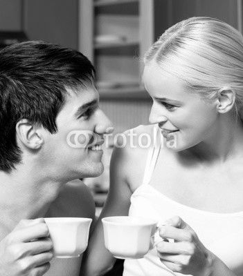 Portrait of young couple at home