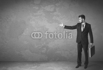 Business person throwing with empty copyspace