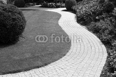 Beautiful lawn and path