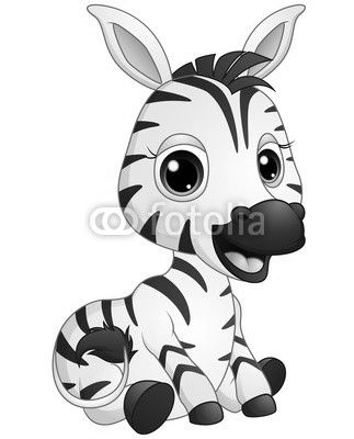 Cute baby zebra cartoon