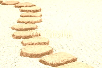 Zen stone path in a Japanese Garden
