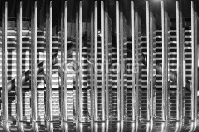 closeup of vintage chromed vehicle grille