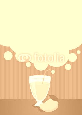 Summer drinks poster or menu template with yellow mango juice and fruit