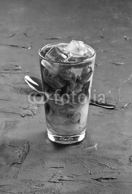 Iced coffee and milk.