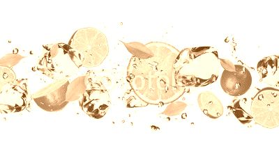 Ice fruit on white background