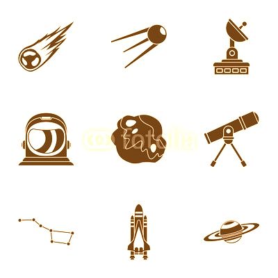 Cosmos icons set, simple style