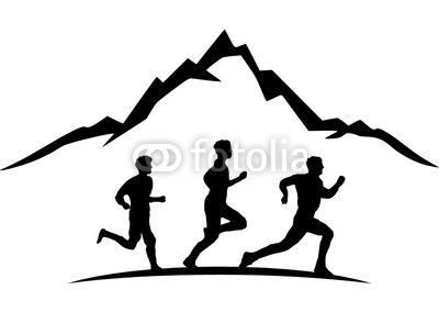 Silhouette Joggen Berge