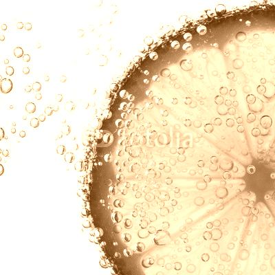 lime with bubbles isolated on white