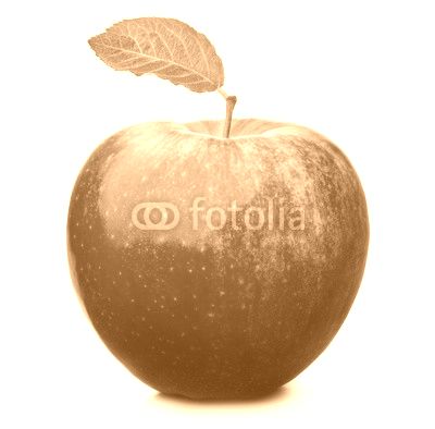 red apple with leaf isolated on white background