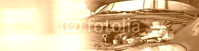 Broken car engine.