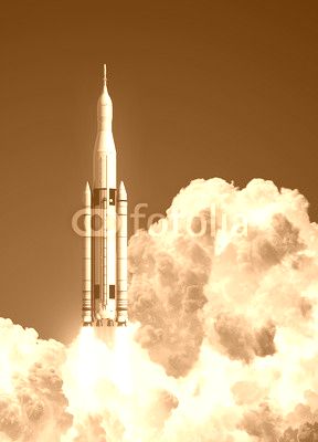 Space Launch System In The Clouds Of Fire