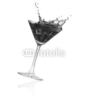 red cocktail splash isolated