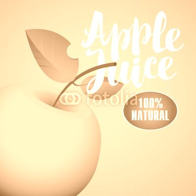 Vector banner with apple and inscription apple juice