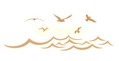 Sea landscape with seagulls.